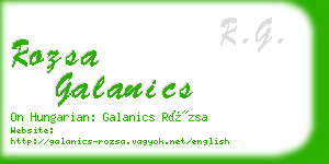 rozsa galanics business card